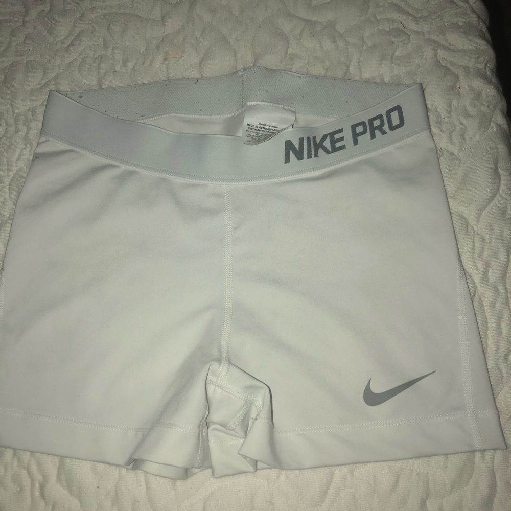 White nike pros